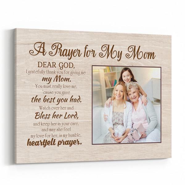 A Prayer for My Mother Message And Photo Canvas Print